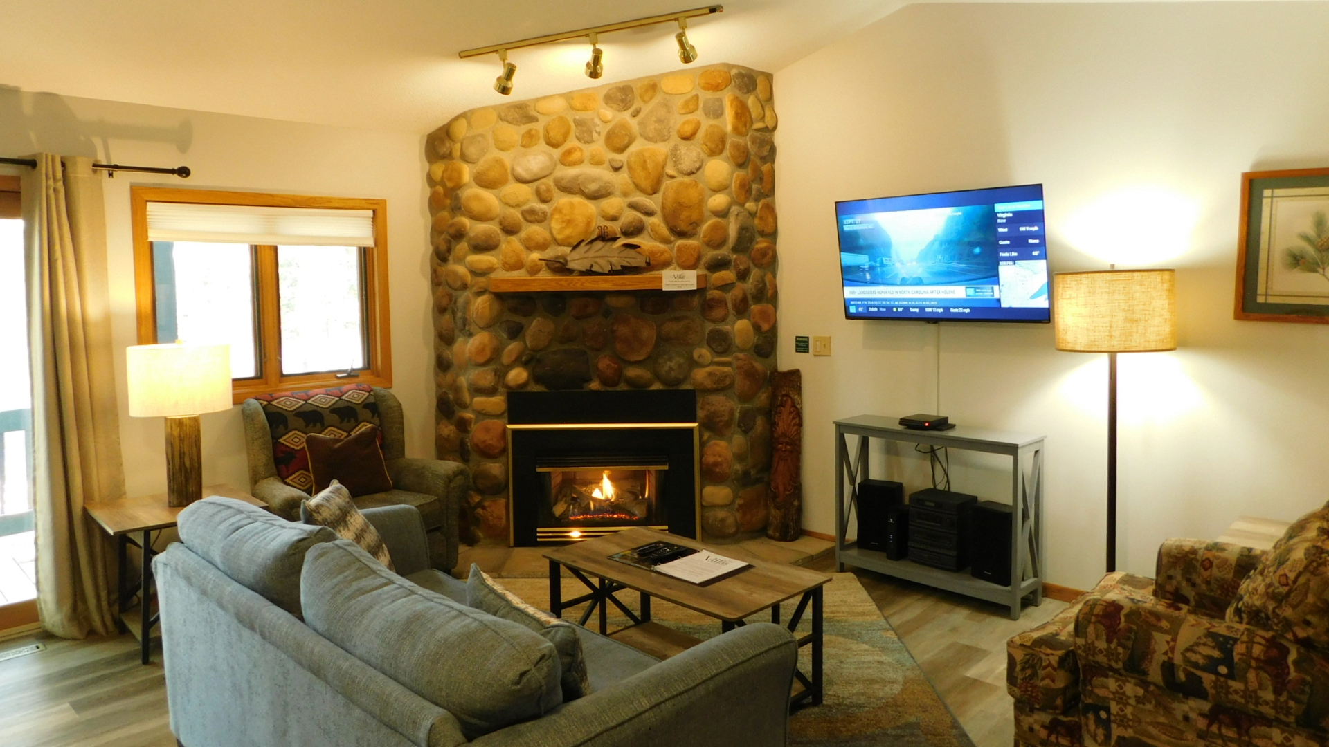 An imagine of the living room in a two-bedroom suite.