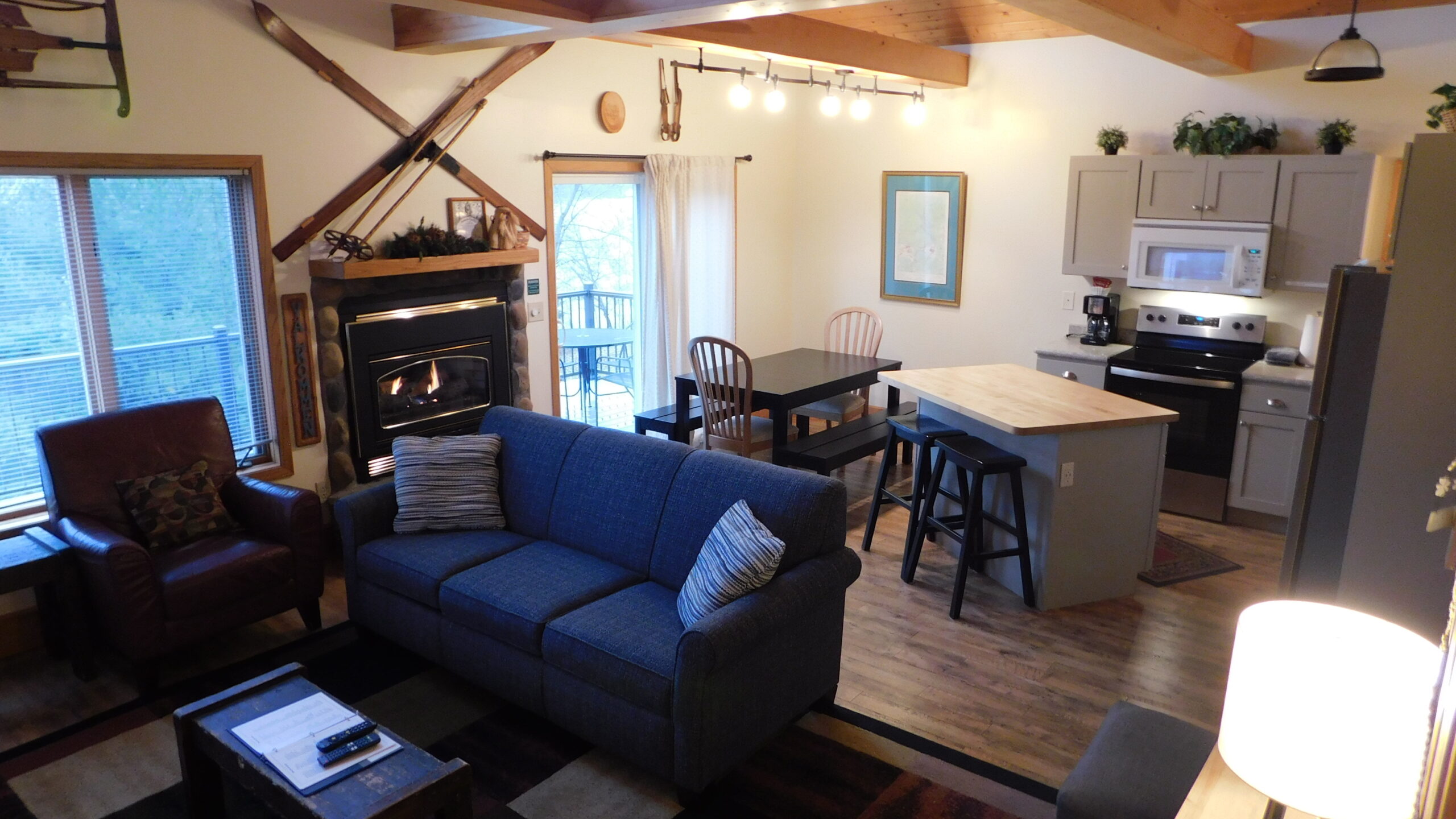 An image of the living room of a three-bedroom villa.